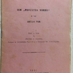 BIBLIOTECA BASARABIEI No. 1:DIN POVESTEA VORBII DE ANTON PANN/PETRE V.HANES/1918