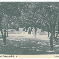2071 - GHERLA, Cluj, Romania, Park - old postcard, CENSOR - used - 1916