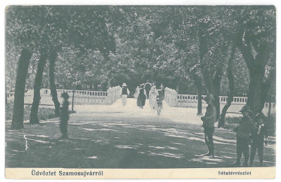 2071 - GHERLA, Cluj, Romania, Park - old postcard, CENSOR - used - 1916 foto