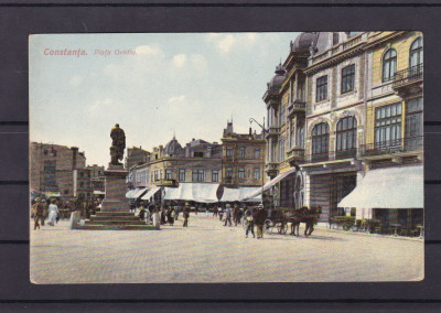 CONSTANTA 1910 PIATA OVIDIU HOTEL EUROPA MAGAZIN TRASURA EPOCA foto