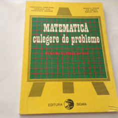 MATEMATICA CULEGERE DE PROBLEME C.Carbunaru clasele iv-Viii,RF1/1