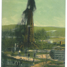 2174 - CAMPINA, MORENI, Prahova, Romania, oil well - old postcard - used - 1907