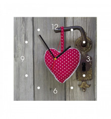 Ceas de perete din MDF - inimioara rosie - My Clock Elegant Collection foto