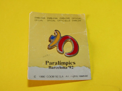 Insigna Olimpiada Barcelona 1992 (jocuri paralimpice) foto