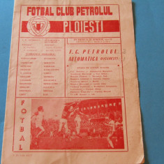 Program meci fotbal FC PETROLUL PLOIESTI-AUTOMATICA BUCURESTI (25.04.1982)