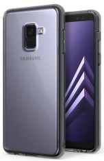 Protectie Spate Ringke Smoke pentru Samsung Galaxy A8 2018 (Negru) + Folie protectie ecran Ringke foto