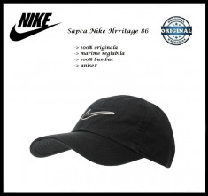 In STOC! Sapca Nike Swoosh Neagra - Originala - Reglabila - Unisex - 100% Bumbac foto