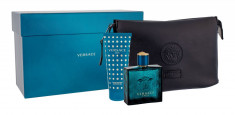 Apa de toaleta Versace Eros Barbatesc 100ML Edt 100ml + 100ml Gel de dus + Vanity bag foto