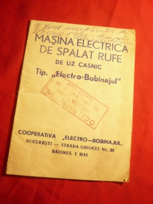 Prospect Masina de spalat rufe - Electro-Bobinajul -1961 foto