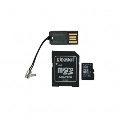 Card Kingston Micro SDHC 16GB Clasa 10 + Adaptor SD + USB Card reader MBLY10G2/16GB foto