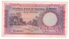 NIGERIA 1 pound 1958 F P-4 foto