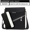 Geanta Barbati Umar Jack Kevin, Nylon Impermeabila + Portofel, 27x24x5cm, Neagra, Tip Postas