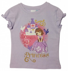 Bluza cu maneca scurta , Disney Sofia , mav , 2,4,6,8ani-92,104,116,128cm foto