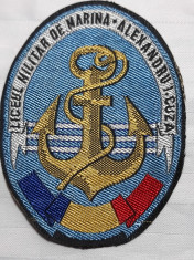 LICEUL MILITAR DE MARINA ALEXANDRU IOAN CUZA- ECUSON EMBLEMA - INSEMN MILITAR foto