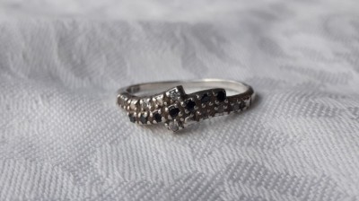 INEL argint cu zirconii in CONTRAST finut DELICAT elegant DE EFECT foto