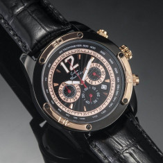 CEAS DE LUX CHRONOGRAPH , MONTE WEHRO BLACK data 3 cadrane PRET MINIM - VIDEO