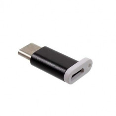Adaptor Micro USB - Type C Huawei Mate Xiaomi Negru foto