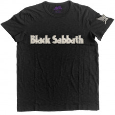Tricou cu patch Black Sabbath: Logo &amp;amp; Daemon foto