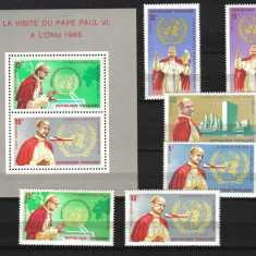 REP. TOGOLAISE PAPA PAUL VI MI.494-499+BLOC MNH