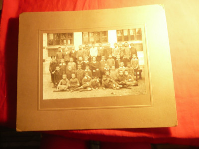 Fotografie cartonata 1927- Scoala Sf.Silvestru Bucuresti- Cl.IIIa Baieti foto
