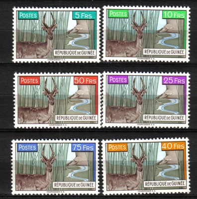 REPUBLICA GUINEEA FAUNA MI. 86-91 SUPRATIPAR MNH foto