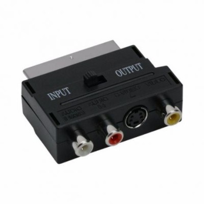 Adaptor Scart la 3RCA+SVHS cu cu comutator bidirectional IN - OUT foto