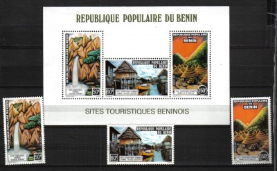 BENIN LOCURI TURISTICE MI 112-114 BLOCK 3 MNH foto