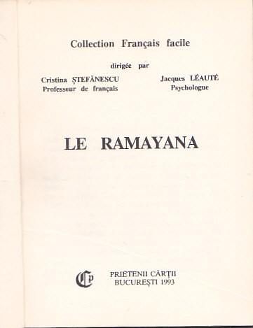 ILEANA PARLEA, JACQUES LEAUTE - LE RAMAYANA ( FRANCAIS FACILE )