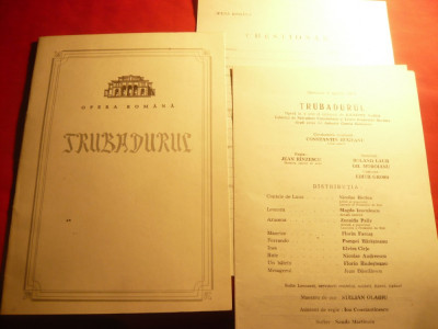 Program Opera Romana 1969- Trubadurul de G.Verdi + formular , 16+4pag foto