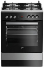 Aragaz Beko FSM62530DXMS 4 arzatoare 8 functii Grill Negru foto