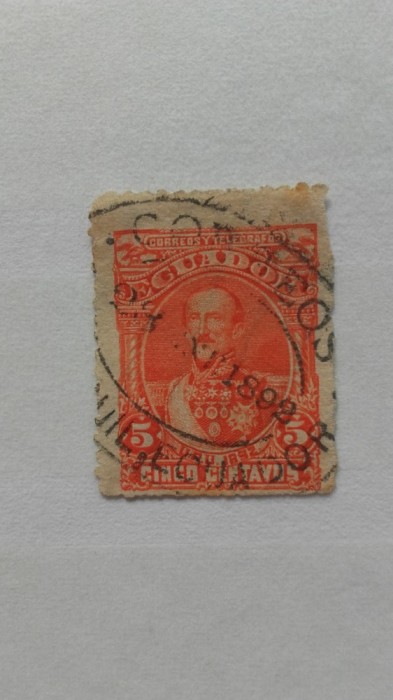 Juan Jose Flores, 5 c, Ecuador, 1892, circulat