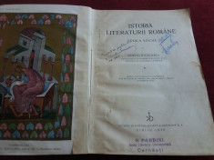 SEXTIL PUSCARIU - ISTORIA LITERATURII ROMANE 1930 foto
