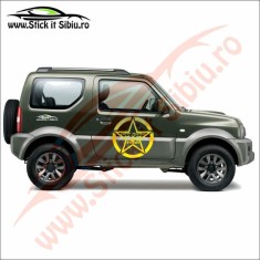 Sticker 4X4 Off Road Mitsubishi Pajero Pinin - Sticker Auto Dim: 25 cm. x 25 cm. foto
