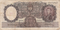 ARGENTINA 1000 PESOS ND(1960) F foto