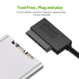 Cablu adaptor Micro SATA (7+9pini) la USB 3.0, pentru SSD si HDD de 1.8inch