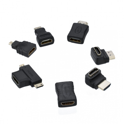 Set 7 adaptoare HDMI: extensie HDMI adaptor Mini Micro HDMI 90 grade 270 grade foto