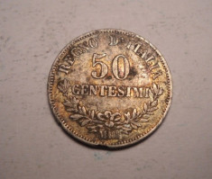 Italia 50 centesimi 1863 foto
