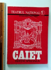 TEATRUL NATIONAL -CAIET EDITIE SPECIALA - STAGIUNEA 1982 1983