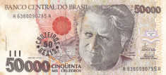 BRAZILIA 50.000 cruzeiros XF!!! foto