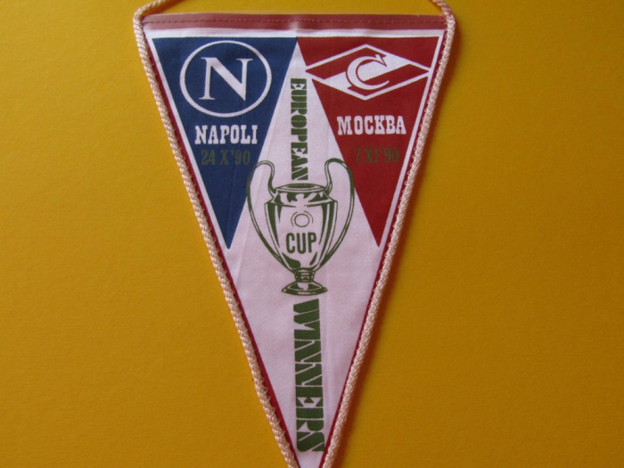 Fanion fotbal SPARTAK MOSCOVA - SSC NAPOLI (Cupa Cupelor 24.10.1990)