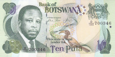 Bancnota Botswana 10 Pula 2007 - P24b UNC foto