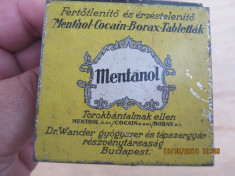 Farmacie-cutie tabla-Mentanol-mentnol-cocain-borax-tablettak foto