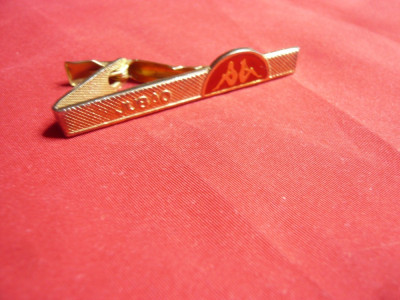 Ac de Cravata -JUBAO cu emblema zodiei Gemeni , metal si email , L= 5,1 cm foto