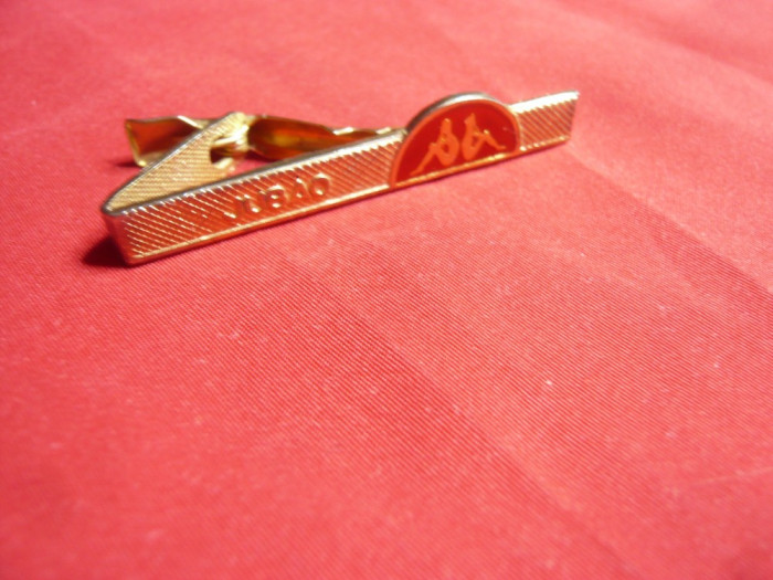 Ac de Cravata -JUBAO cu emblema zodiei Gemeni , metal si email , L= 5,1 cm