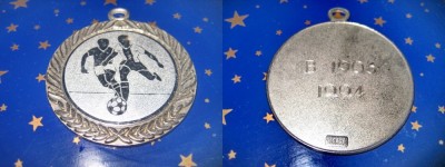 9003-Medalie mare Fotbal Italia B 1903-1994-metal argintat. foto
