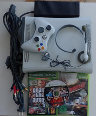Consola Microsoft Xbox 360 Alb GTA Tekken Brunout complet impecabil + hard disk foto