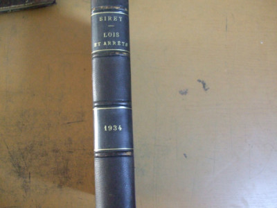 Sirey recueil general des lois et des arrets pandectes francaises 1934 036 foto