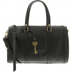 Geanta Fossil Dama Kendall Leather Top-Handle Bag Satchel - Negru foto