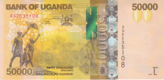 Bancnota Uganda 50.000 Shilingi 2017 - P54c UNC foto