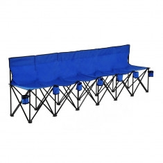 Bancheta camping pliabila, 6 locuri, albastru foto